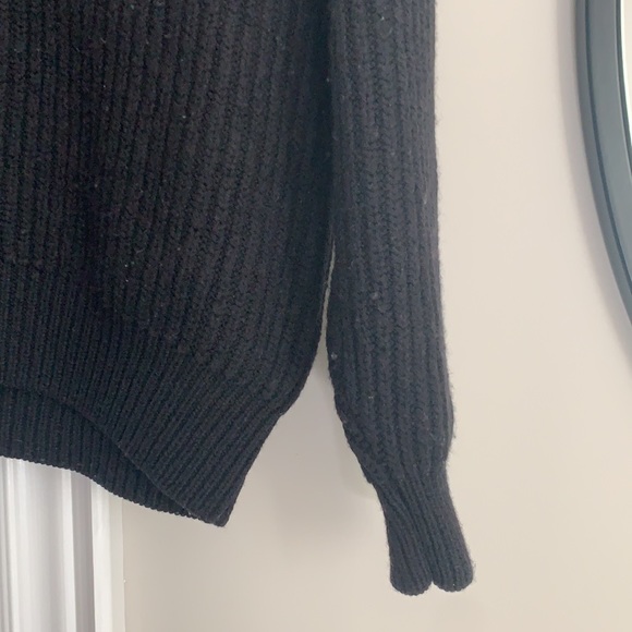 Classic black cowl neck knit sweater - Picture 3 of 5